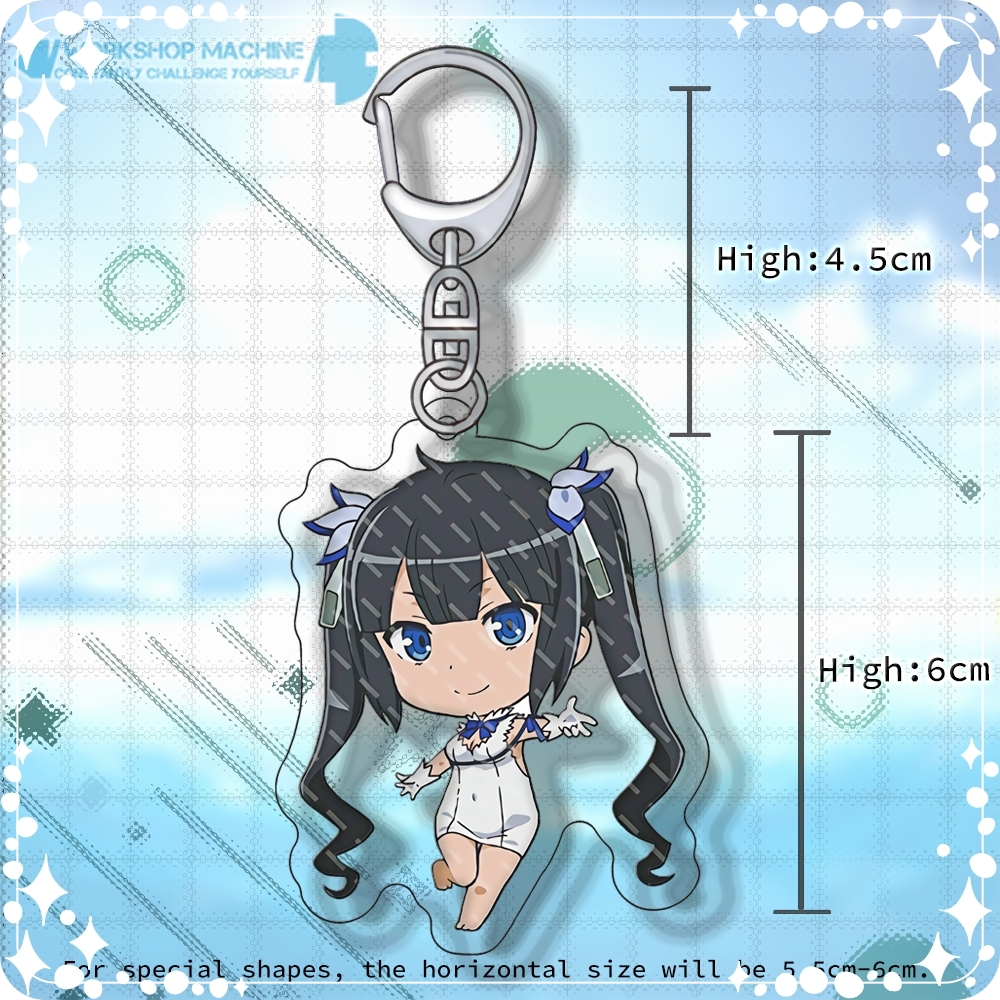 DanMachi – Different Cute Characters Themed Acrylic Keychains (10+ Designs) Keychains