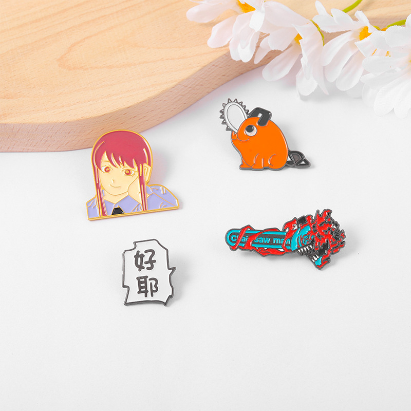 Chainsaw Man – Makima & Pochita Themed Cute Brooch Badges (4 Designs) Pendants & Necklaces