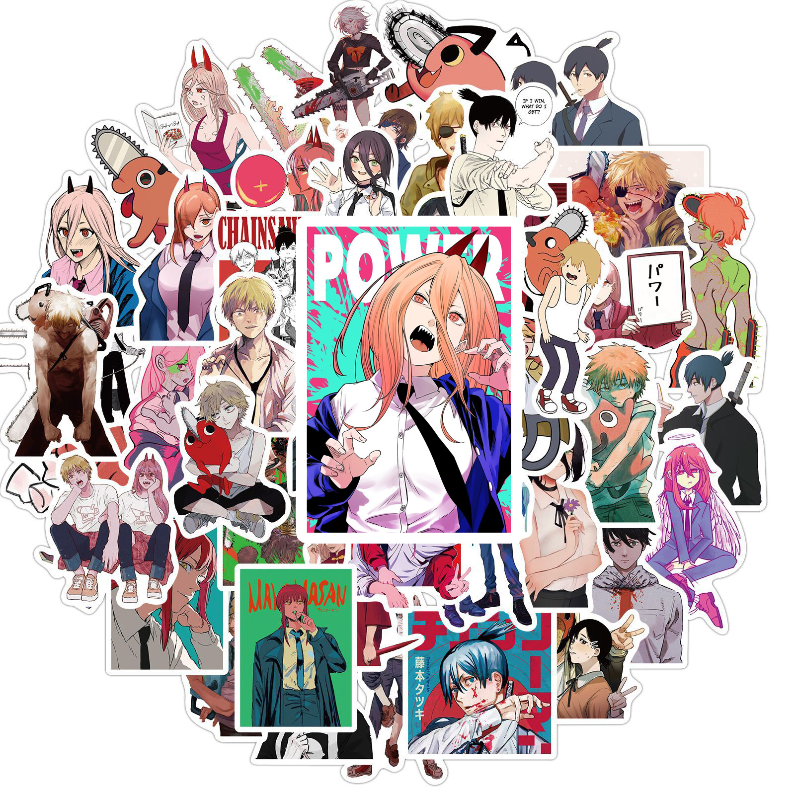 Chainsaw Man – All Characters Themed Amazing Stickers (9 Sets) Posters