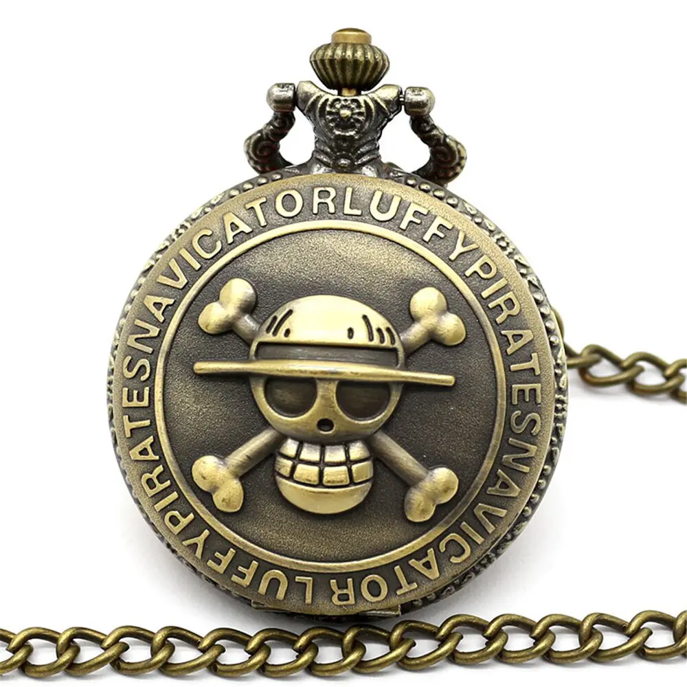 One Piece Film Gold Compass Pocket Watch STRAW HAT CREW from Japan