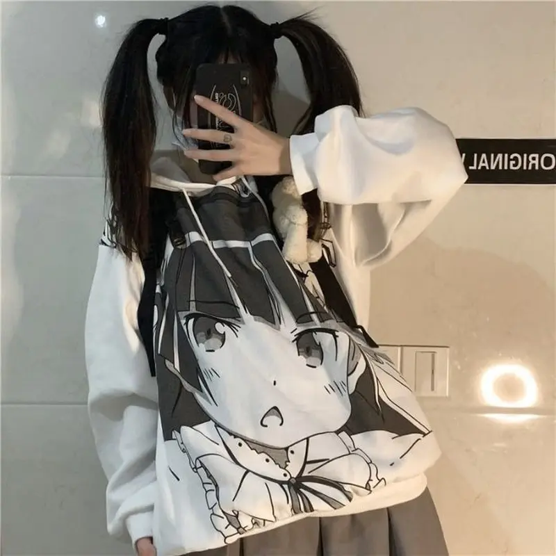 Buy Cute Anime Girl Themed Oversized Hoodie Hoodies Sweatshirts