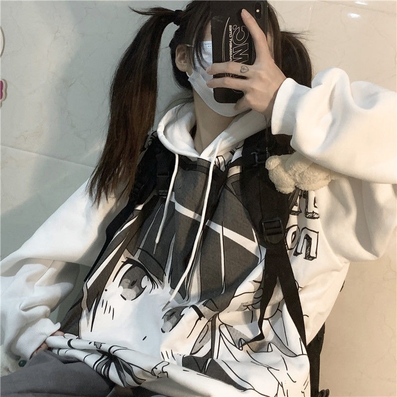 Cute Anime Girl Themed Oversized Hoodie Hoodies & Sweatshirts