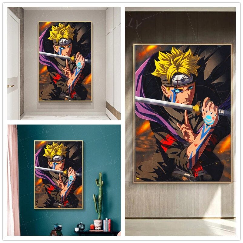 Naruto – Boruto Themed Badass Wall Canvas Poster (Different Sizes) Posters