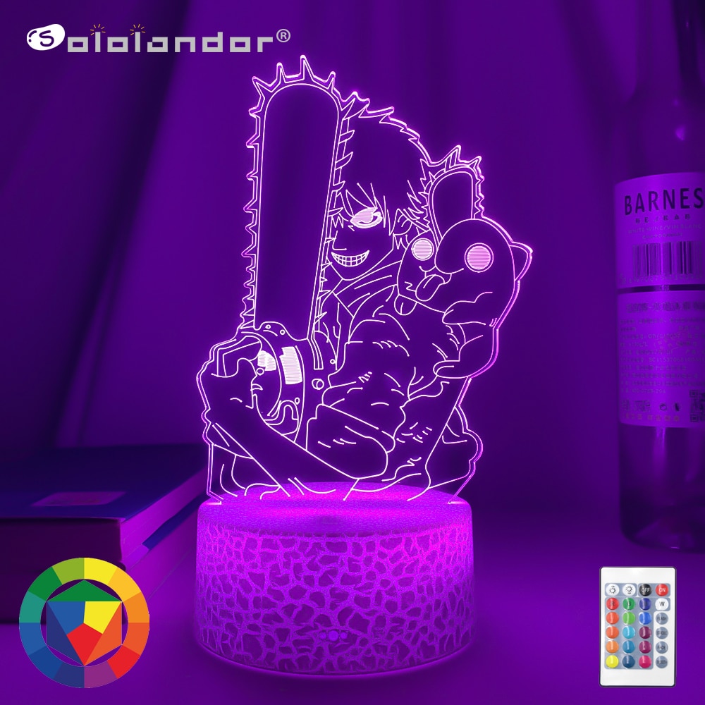 Chainsaw Man – Denji Themed Amazing 3D LED Night Lamp (6 Colors) Lamps