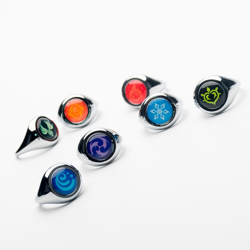 Genshin Impact – Different Characters and Symbols Themed Beautiful Rings (7 Designs) Rings & Earrings