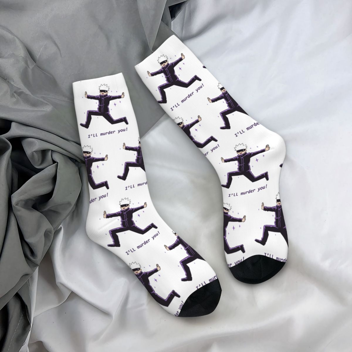 Funny Jujutsu Kaisen Cute Gojo Satoru Sports Socks Warm Middle Tube Accessories Christmas Gifts for Women Men Non-slip Uncategorized