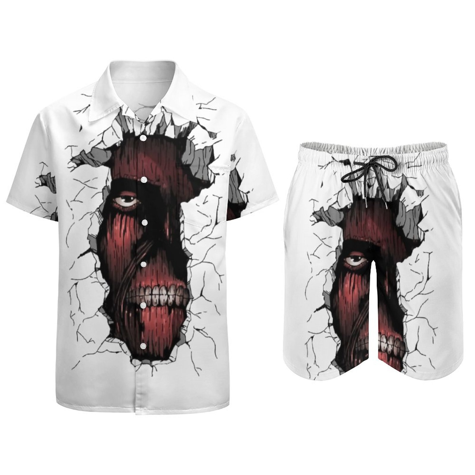 Attack On Titan – Attack On Titan Summer Beach Men’s 2 piece Shirts and Shorts Pants & Shorts