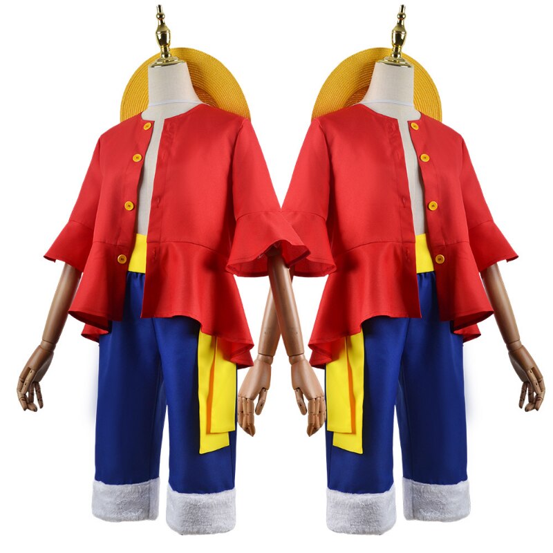 One Piece – Monkey D. Luffy Cosplay Costume With straw Hats Cosplay & Accessories