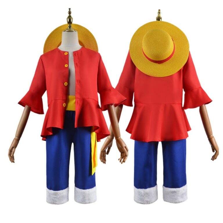 One Piece – Monkey D. Luffy Cosplay Costume With straw Hats – Otaku Store