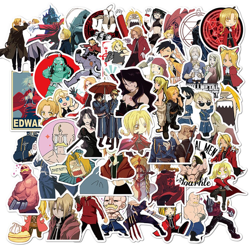 10/30/50PCS Anime Fullmetal Alchemist Stickers Motorcycle Travel Luggage Fridge Laptop Cartoon Sticker Graffiti Decals for Kids Uncategorized