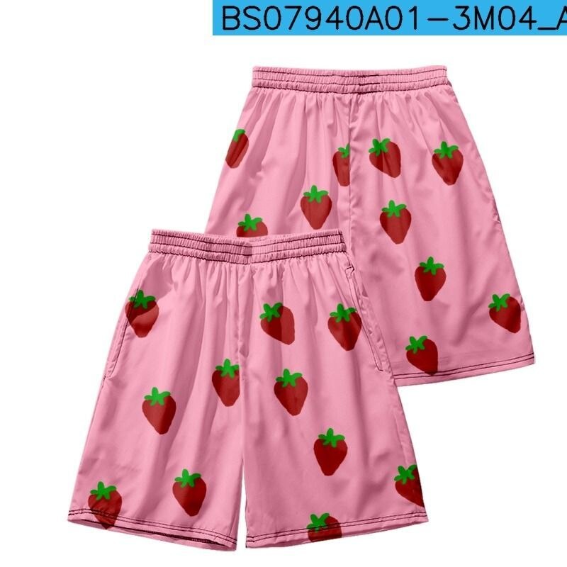 GINTAMA Anime Goods Pants Sakata Gintoki Same Style Pink Strawberry Shorts Kawaii Elastic Waist Cosplay Soft Cute Pajama Pants Uncategorized