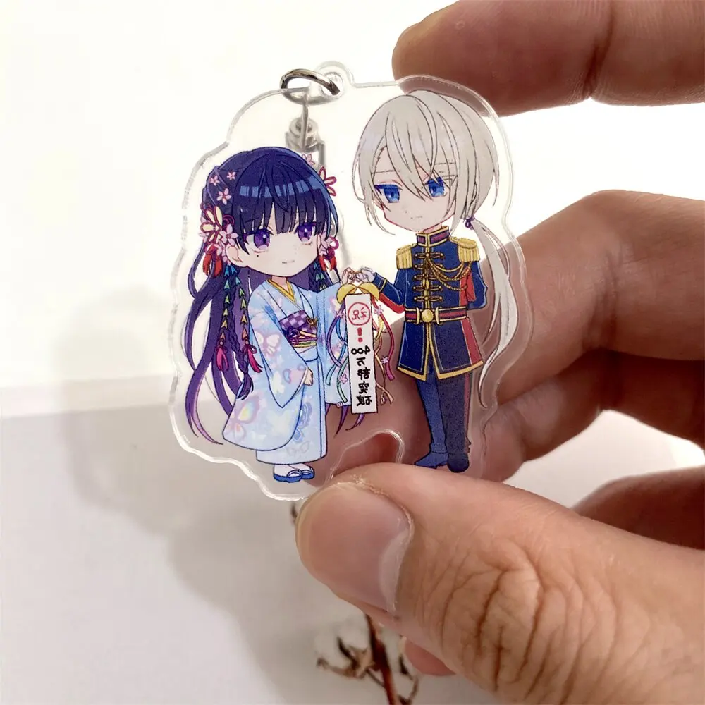Anime My Happy Marriage Keychain Cartoon Cute Figure Acrylic Key Chain Man Keyring Couples Pendant Women Accesorios Prop Badge Uncategorized