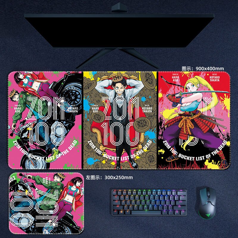 Zom 100 – Zom 100 Akira Shizuka Kenichirou Themed Large Computer Mousepad Keyboard & Mouse Pads