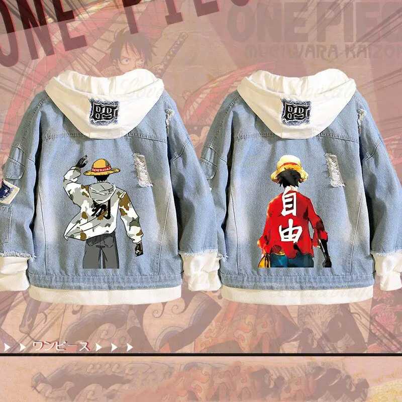 One-Piece – Amazing Luffy Themed Denim Jackets (5 Designs) Jackets & Coats