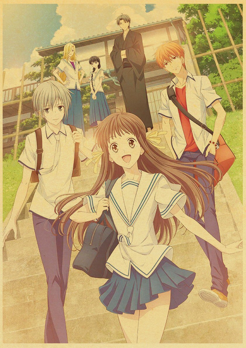 Fruits Basket – Fruits Basket Retro Art Prints and Posters Kraft Paper Painting For Home Room Decor Home & School Posters