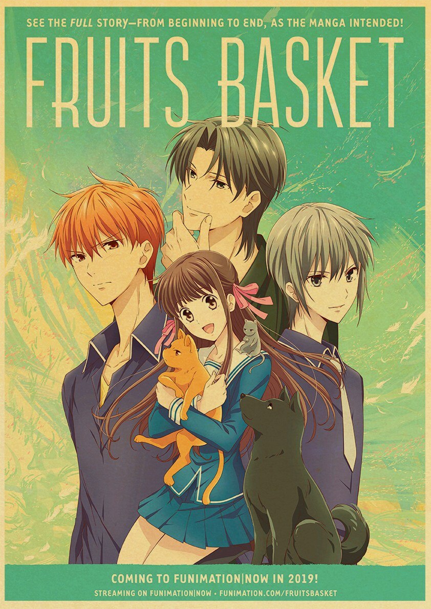Fruits Basket – Fruits Basket Retro Art Prints and Posters Kraft Paper Painting For Home Room Decor Home & School Posters
