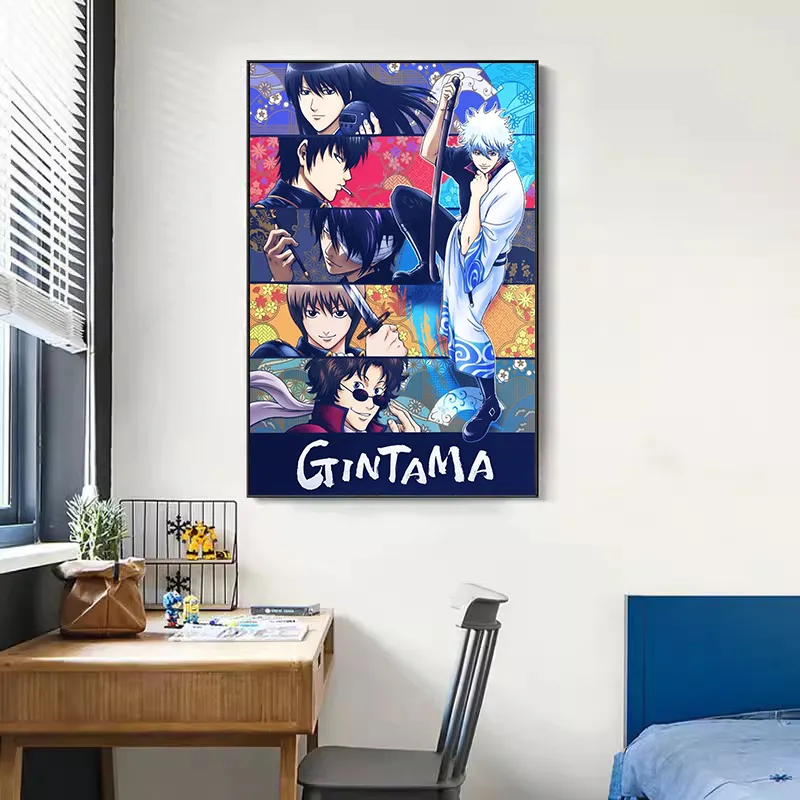 Japanese Anime Poster Vintage Gintama Classic Canvas Painting Printed Wall Paper Stickers Home Living Room Decor Cuadros Uncategorized