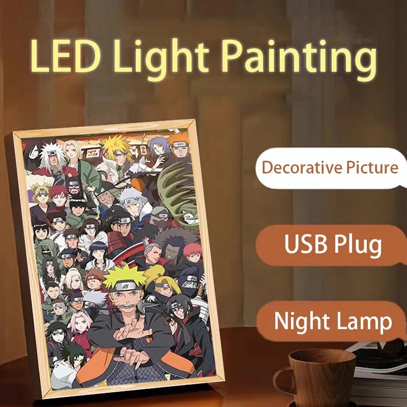 Naruto – Naruto Uzumaki Decorative Wooden Lightning Painting with USB Plug