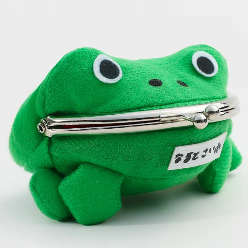 Naruto and Cute Plush Green Frog Wallet For Coin