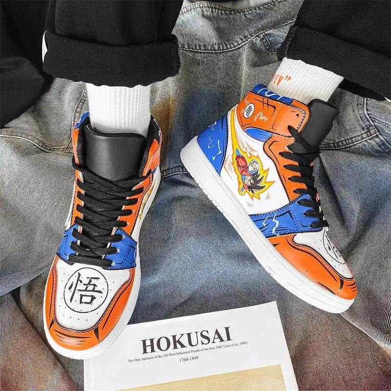 New Anime Dragon Ball Goku Naruto One Piece Men’s Sneakers Fashion Boy Basketball Shoes Outdoor Casual Sports Running Breathable Uncategorized