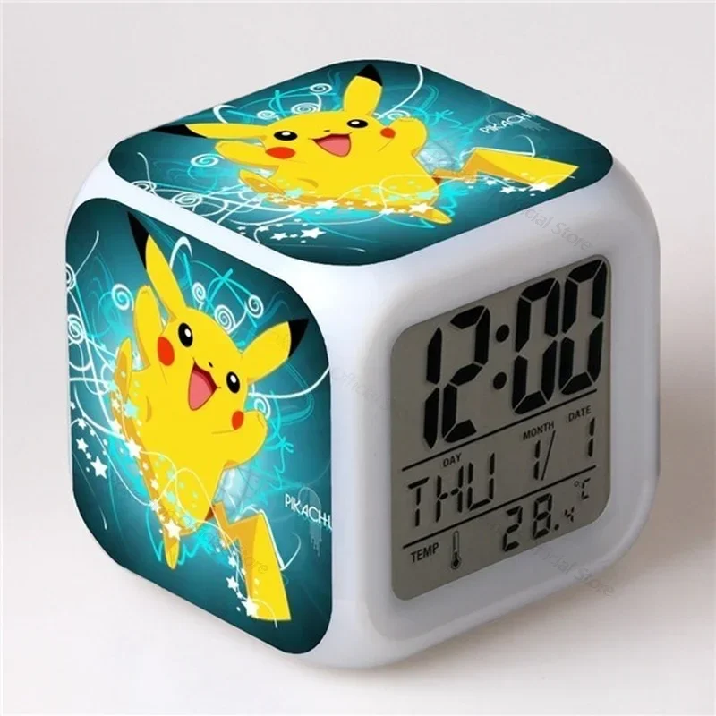 Pokemon – Pikachu Digital Alarm Clock 7 Colorful Bedroom Desk Watch